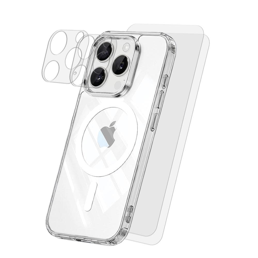 Hülle iPhone 16 Pro Max und 2 schutzfolien - TPU - Transparent