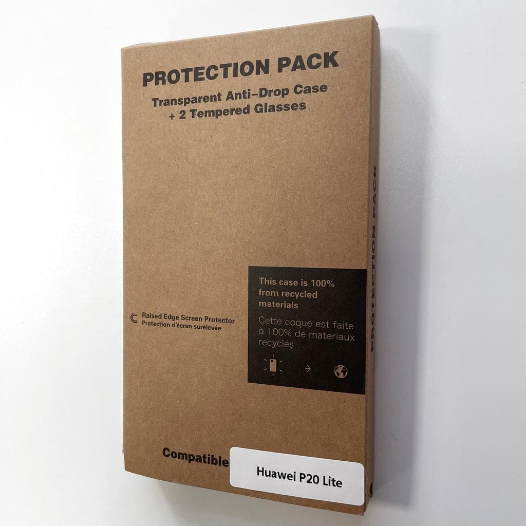 Hülle Huawei P20 Lite und 2 schutzfolien - Recycelter Kunststoff - Transparent