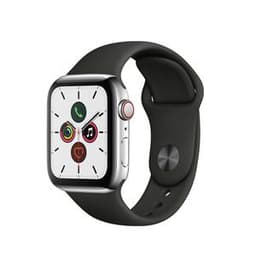 Apple Watch (Series 5) 2019 GPS + Cellular 40 mm - Titan Silber - Sportarmband Schwarz