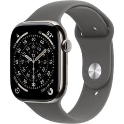 Apple Watch (2025) GPS + Cellular 46 mm - Titan - Sportarmband Grau