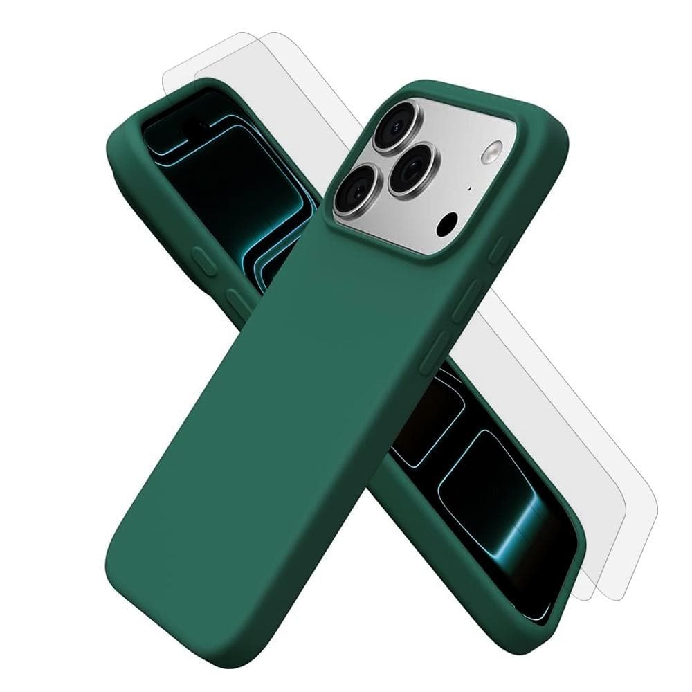 Hülle iPhone 17 Pro und 2 schutzfolien - Silikon - Grün