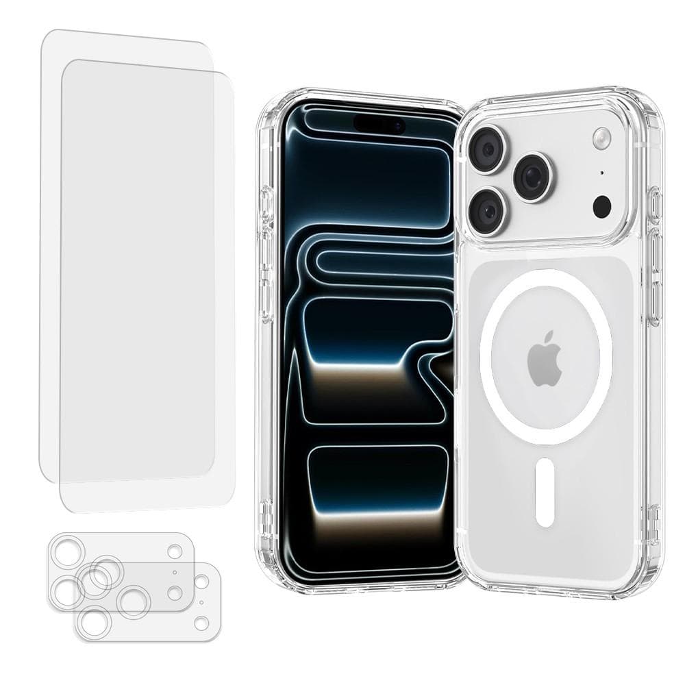 Hülle iPhone 17 Pro und 2 schutzfolien - TPU - Transparent