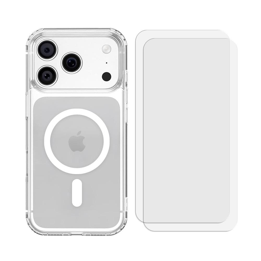Hülle iPhone 17 Pro und 2 schutzfolien - TPU - Transparent