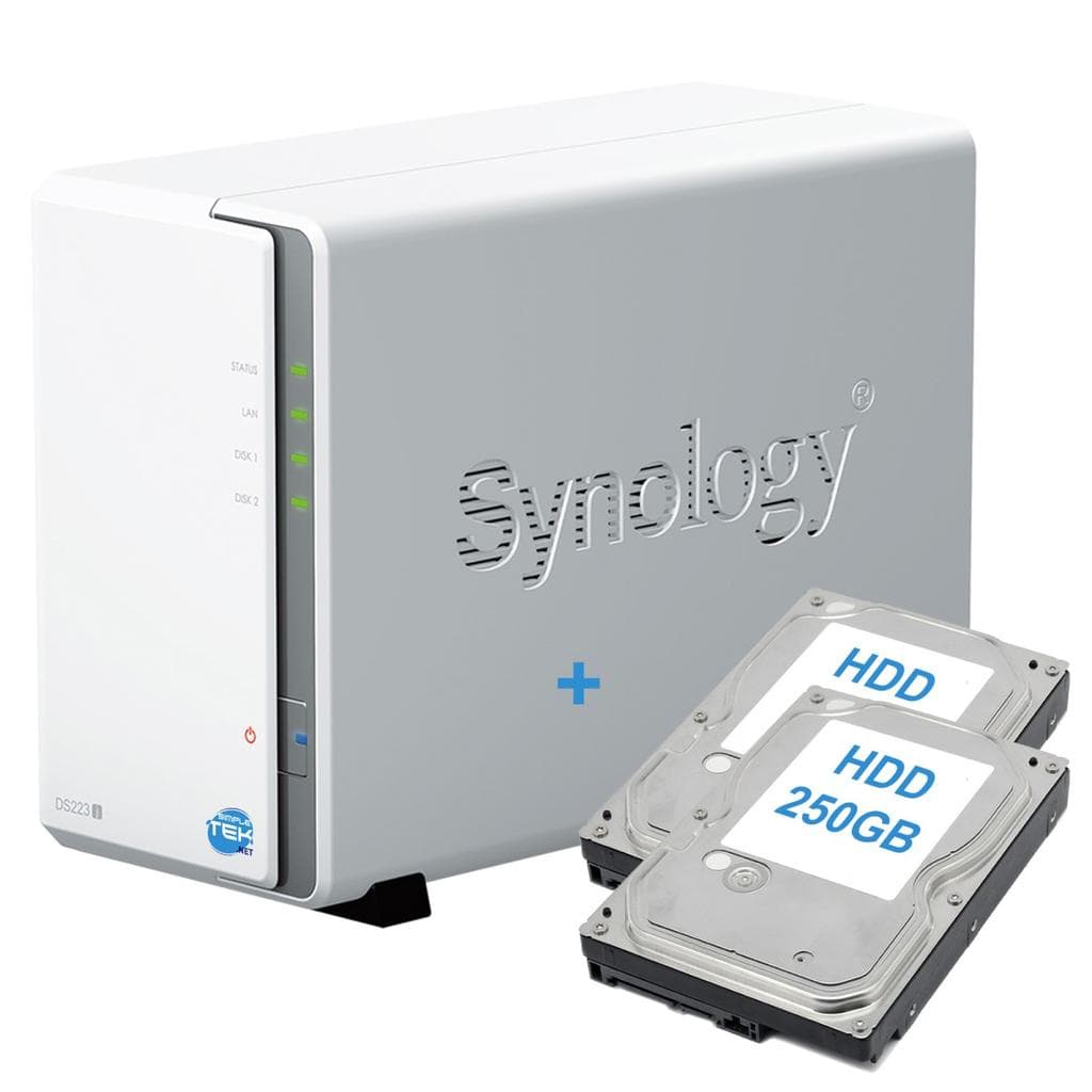 Synology DS223j NAS 2-Bay - 500GB - 0 GB RAM Realtek RTD1619B