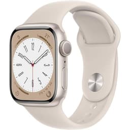 Apple Watch Series 8 (2022) GPS + Cellular 45 mm - Rostfreier Stahl Silber - Sportarmband Polarstern