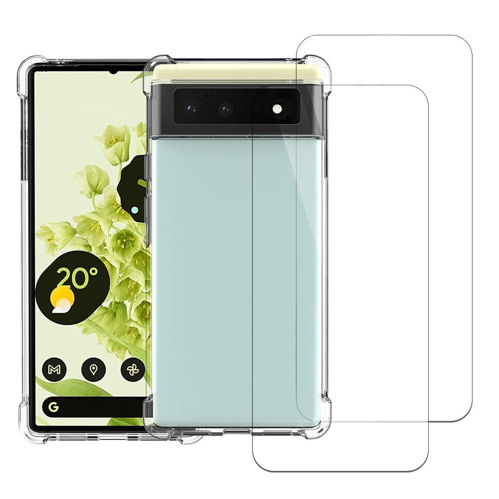 Hülle Google Pixel 6 und 2 schutzfolien - TPU - Transparent