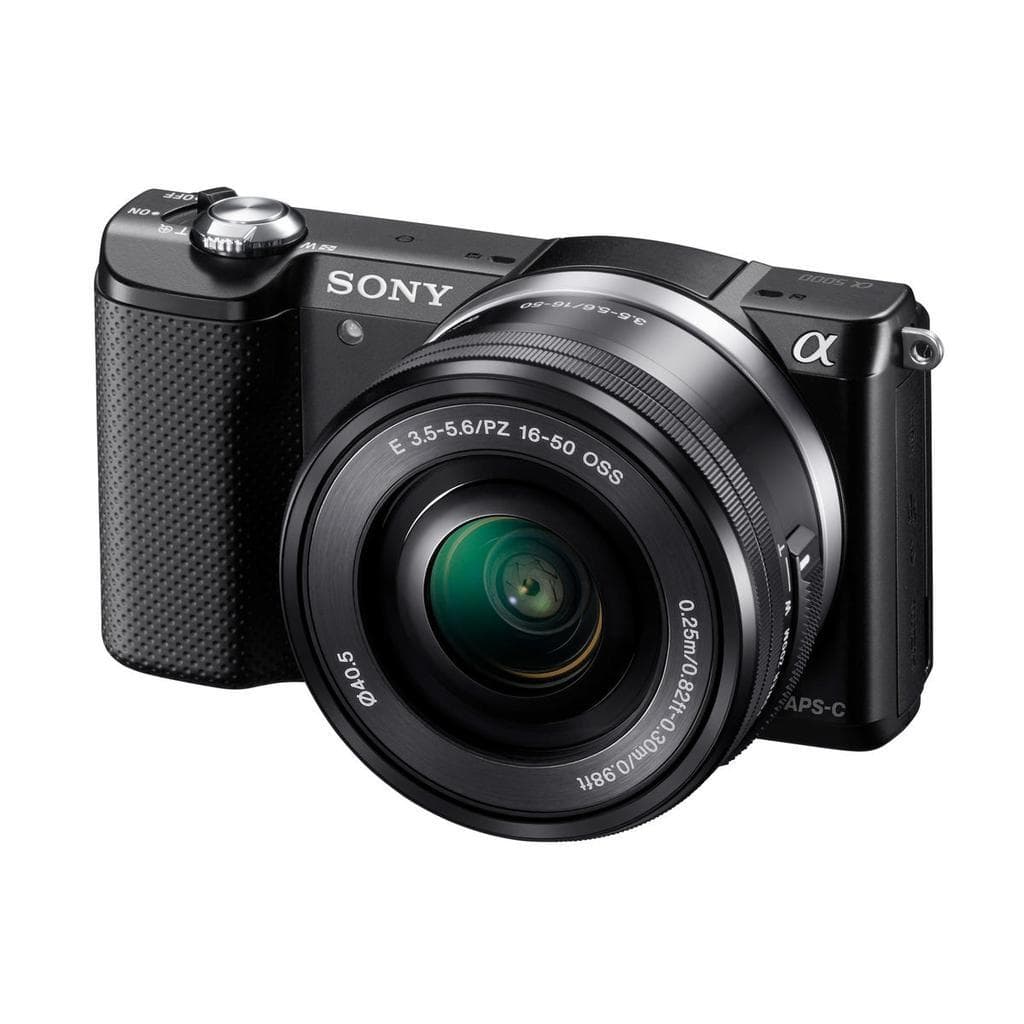 Kompakt Kamera Alpha Ilce 5000 - Schwarz + Sony Sony 16-50mm f/3.5-5.6 + Sony 55-210mm f/4.5-6.3 OSS f/3.5-5.6 + f/4.5-6.3
