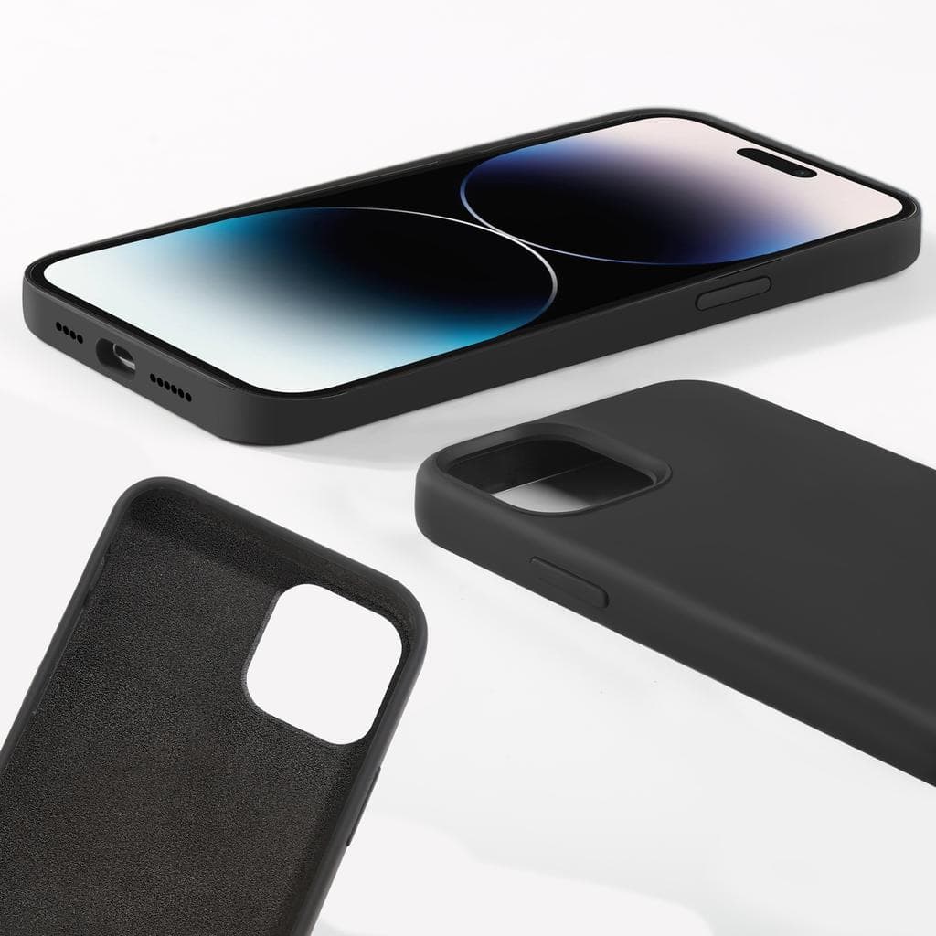 Hülle iPhone 14 Pro und 2 schutzfolien - Silikon - Schwarz