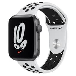 Apple Watch (Series SE) 2020 GPS 44 mm - Aluminium Grau - Nike Sportarmband Weiß
