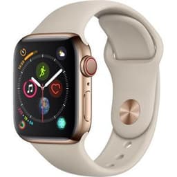 Apple Watch (Series 4) 2018 GPS 40 mm - Rostfreier Stahl Gold - Sandgrau