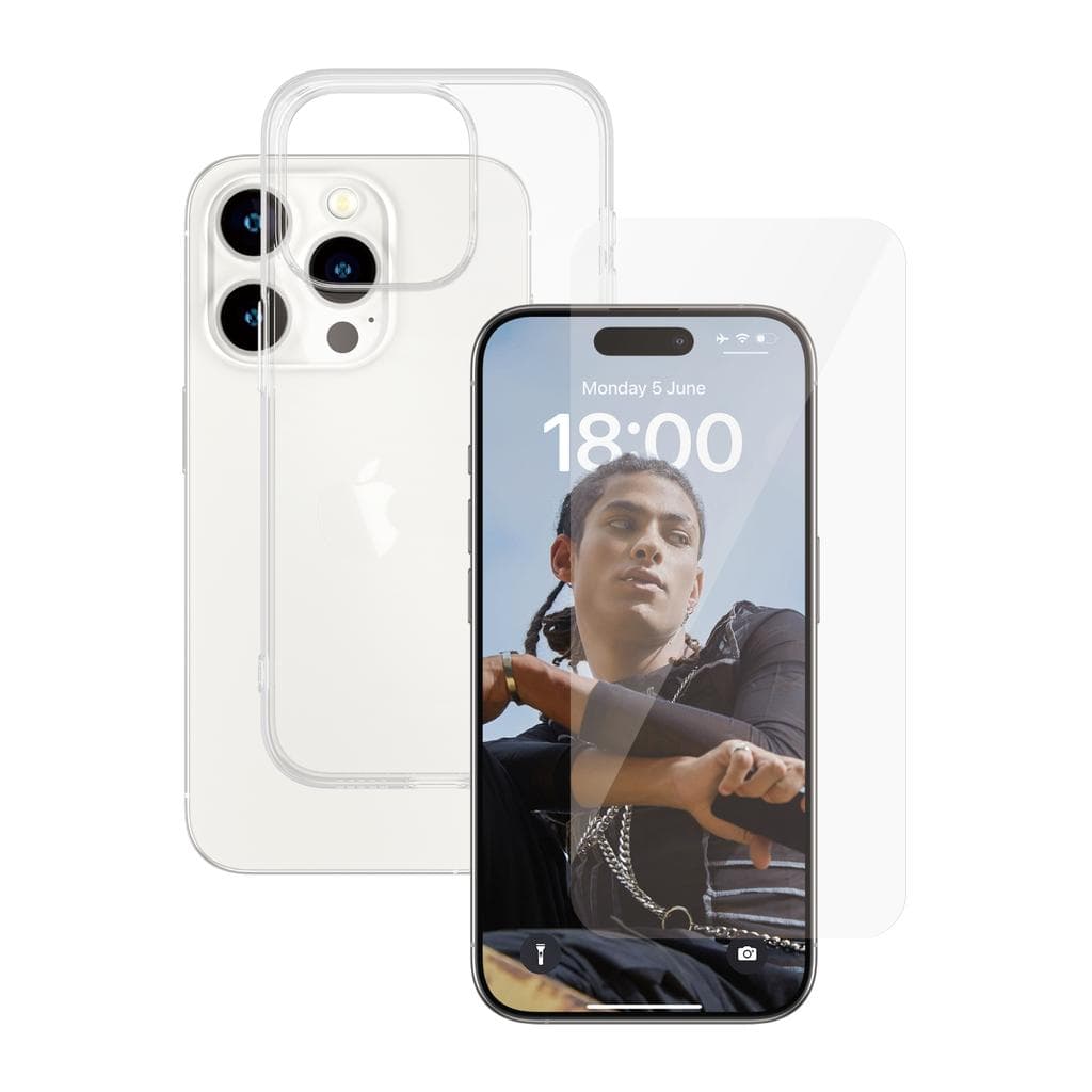 iPhone 15 Pro und schutzfolie - TPU - Transparent