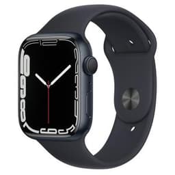 Apple Watch (Series 7) 2021 GPS 45 mm - Rostfreier Stahl Schwarz - Sportarmband Schwarz