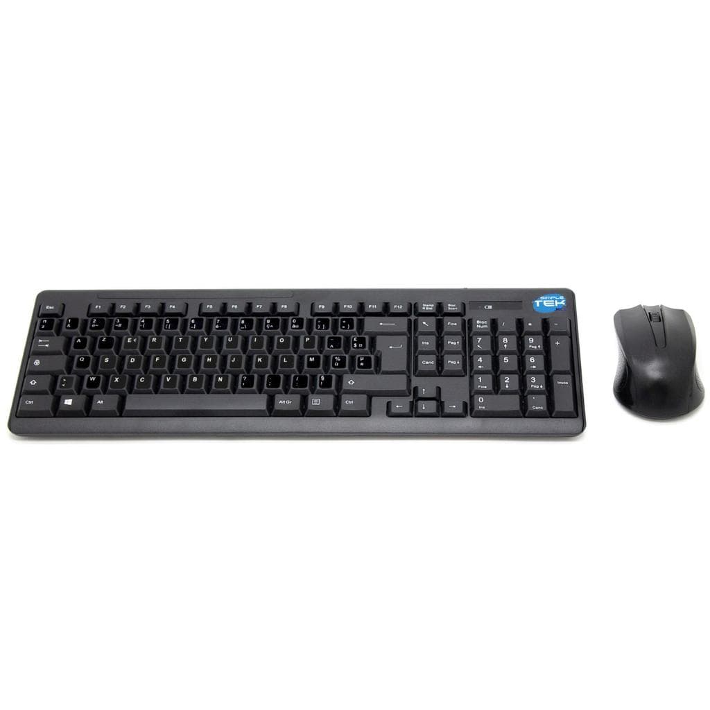 Simpletek Tastatur AZERTY Französisch Wireless Mouse + Keyboard with Stickers 1000 DPI 2.4G Nano reciever
