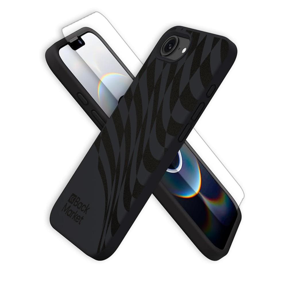 Back Market Hülle iPhone 16e und schutzfolie - Recycelter Kunststoff - Schwarz