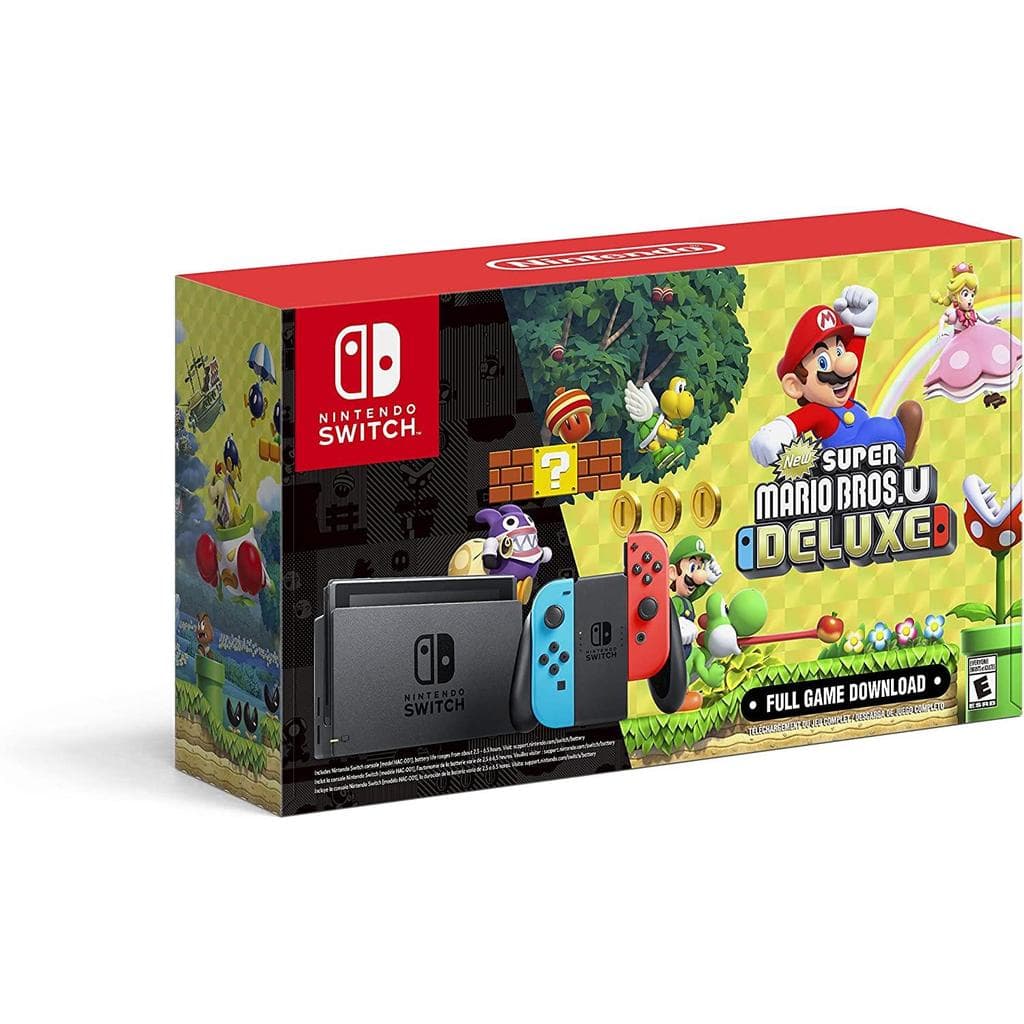 Switch 32GB - Schwarz + New Super Mario Bros U Deluxe