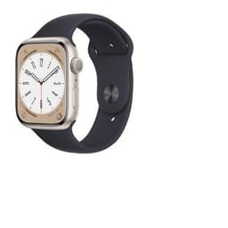 Apple Watch Series 8 (2022) GPS 45 mm - Aluminium Polarstern - Sportarmband Schwarz