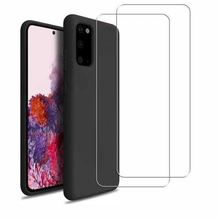 Hülle Galaxy S20 FE und 2 schutzfolien - Silikon - Schwarz