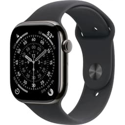 Apple Watch (2025) GPS + Cellular 46 mm - Titan Schiefer - Sportarmband Schwarz