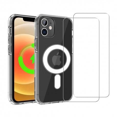 Hülle iPhone 12/iPhone 12 Pro und 2 schutzfolien - TPU - Transparent