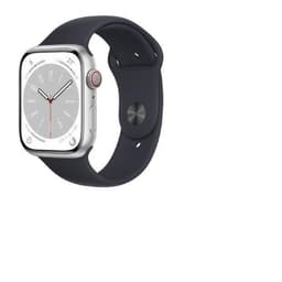 Apple Watch Series 8 (2022) GPS 41 mm - Aluminium Silber - Sportarmband Schwarz