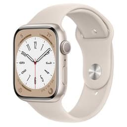 Apple Watch (Series 8) 2022 GPS 45 mm - Aluminium Beige - Milanaise Armband Gold