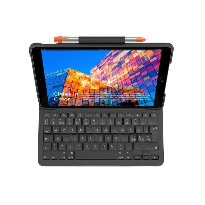Logitech Tastatur QWERTY Norwegisch Wireless Slim Folio iPad Air 3. Gen.