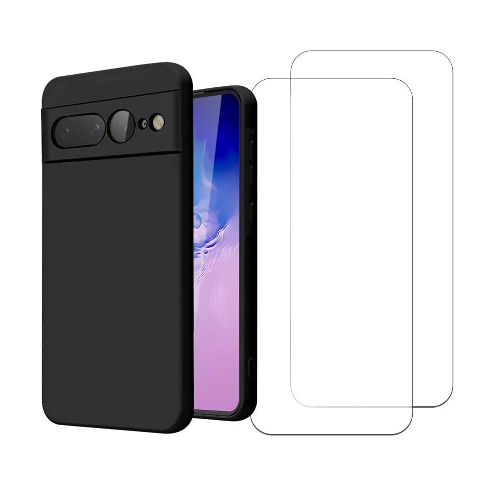 Hülle Google Pixel 7 Pro und 2 schutzfolien - Silikon - Schwarz