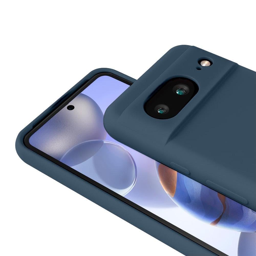 Hülle Google Pixel 8 und 2 schutzfolien - Silikon - Blau