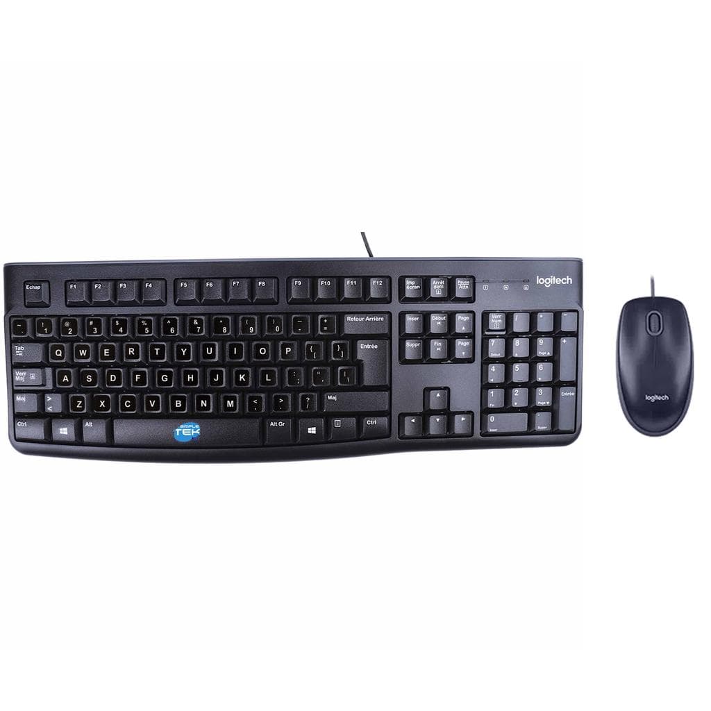Logitech Tastatur QWERTY Englisch (US) MK120 wired mouse and keyboard kit with preapplied layout stickers