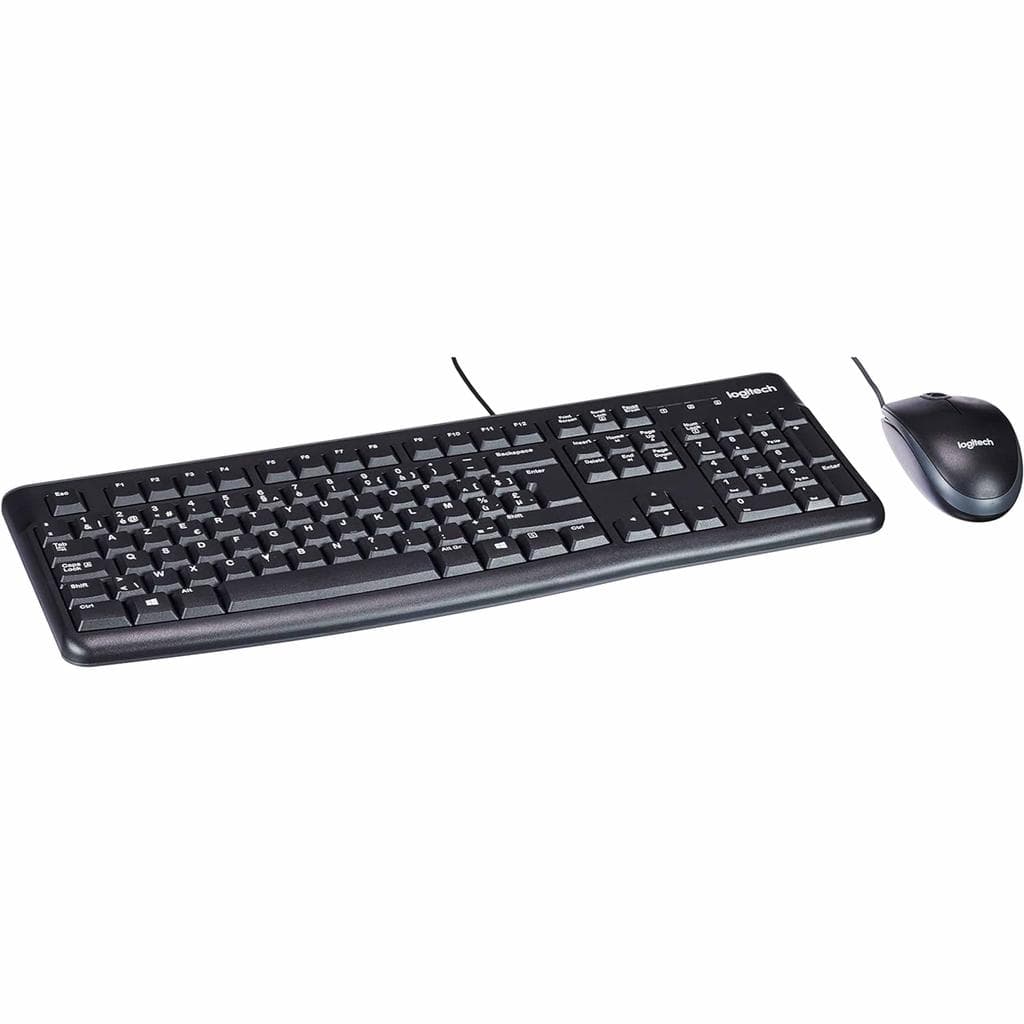 Logitech Tastatur QWERTY Englisch (US) MK120 wired mouse and keyboard kit with preapplied layout stickers