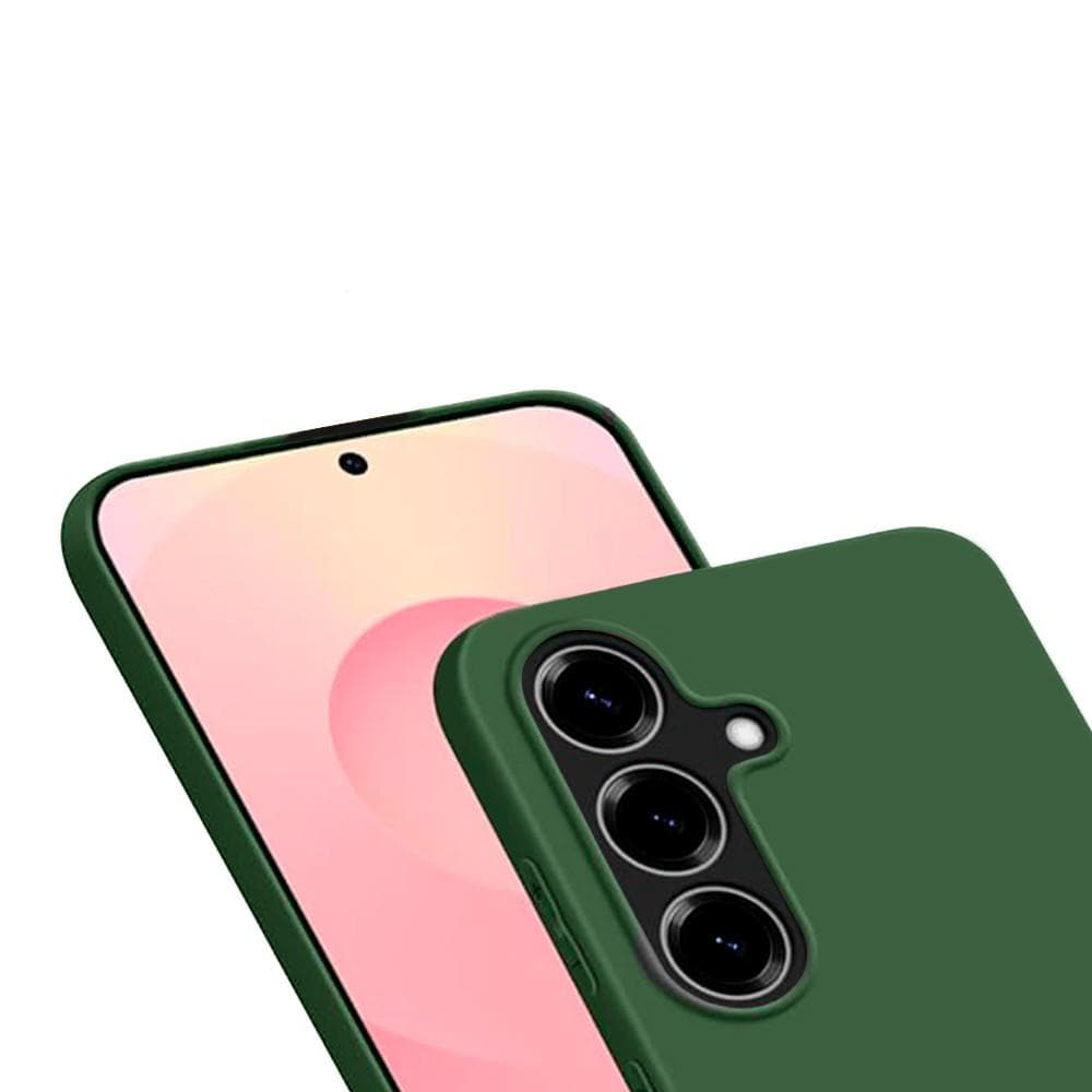 Hülle Galaxy S25 und 2 schutzfolien - Silikon - Grün