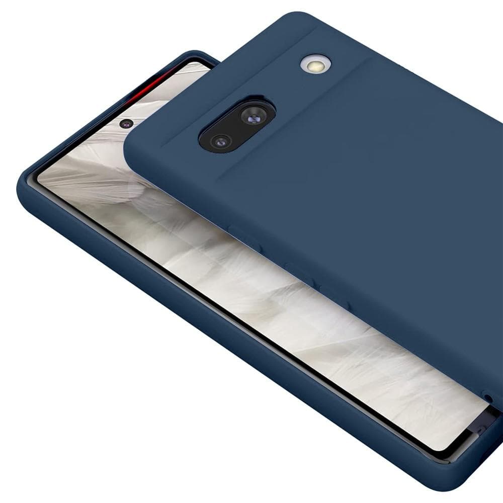 Hülle Google Pixel 7a und 2 schutzfolien - Silikon - Blau