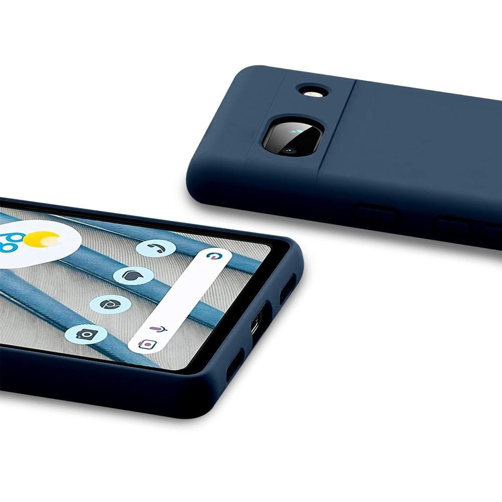 Hülle Google Pixel 7a und 2 schutzfolien - Silikon - Blau