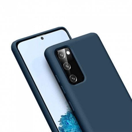 Hülle Galaxy S20 FE und 2 schutzfolien - Silikon - Marineblau