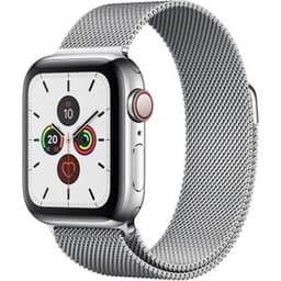 Apple Watch Series 5 (2019) GPS + Cellular 40 mm - Rostfreier Stahl Silber - Milanaise Armband Grau
