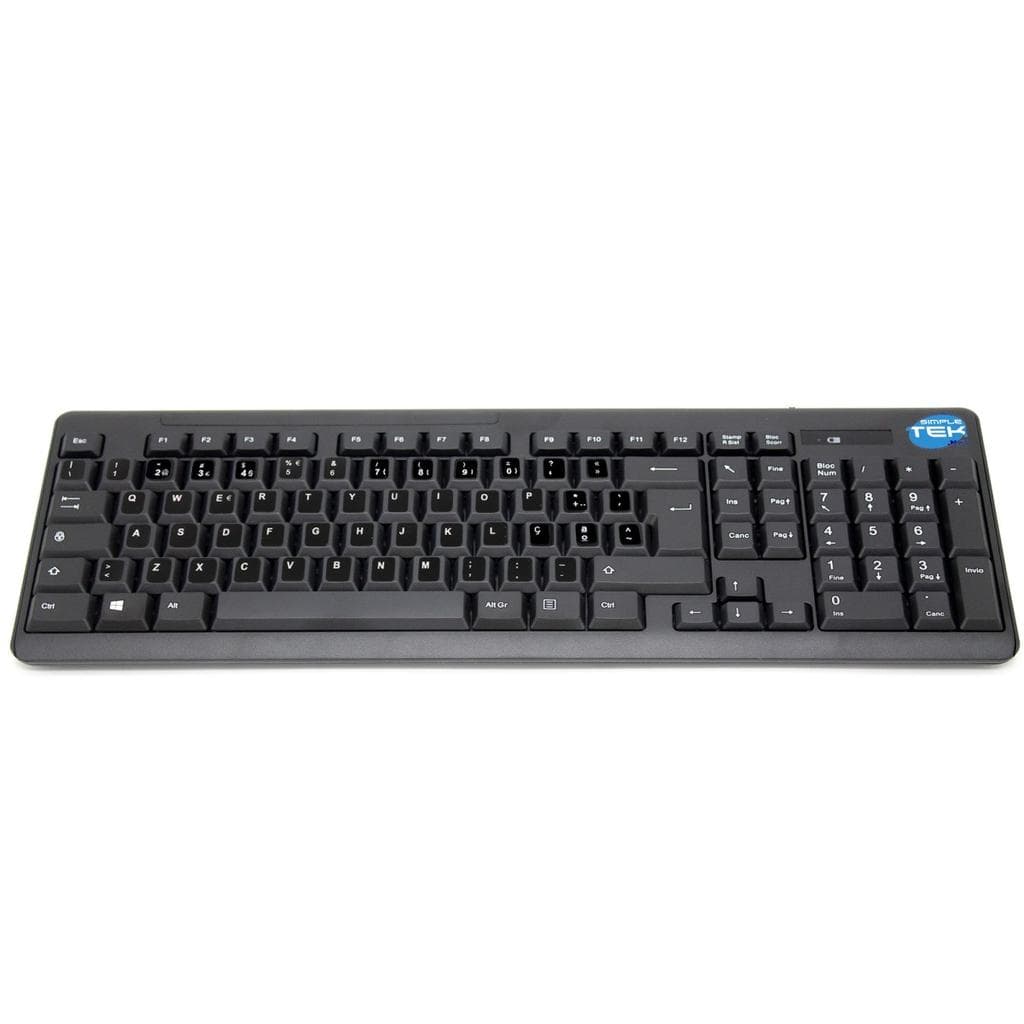 Simpletek Tastatur QWERTY Portugiesisch Wireless Mouse + Keyboard with Stickers 1000 DPI 2.4G Nano reciever