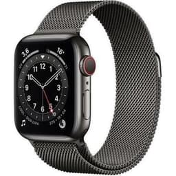 Apple Watch (Series 6) 2020 GPS 44 mm - Aluminium Space Grau - Milanaise Armband Grau