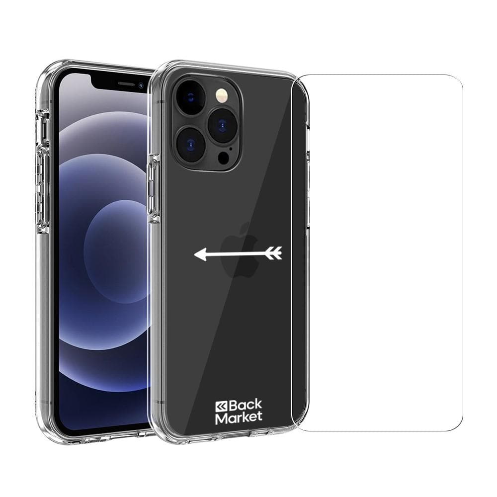 Back Market Hülle iPhone 13 Pro Max und schutzfolie - 60 % Recycelter Kunststoff - Transparent