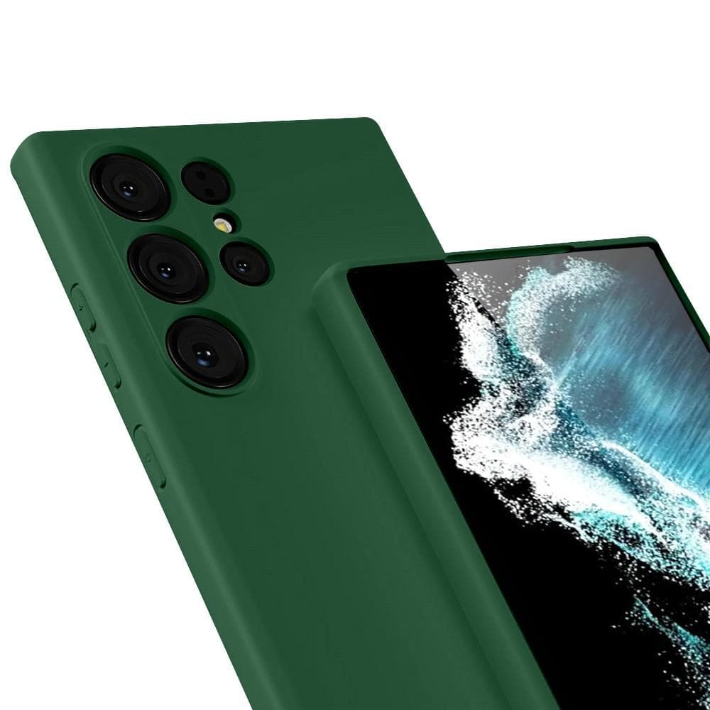 Case Galaxy S22 Ultra 5G and 2 protective screens - Silicone - Green
