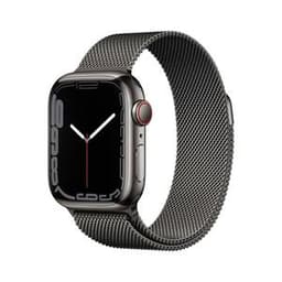 Apple Watch Series 7 (2021) GPS + Cellular 41 mm - Stainless steel Graphite - Milanese loop Black