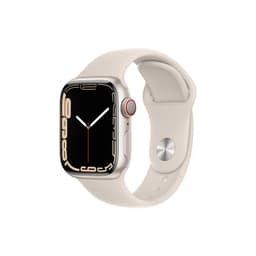 Apple Watch Series 7 (2021) GPS 45 mm - Aluminium Starlight - Sport band White
