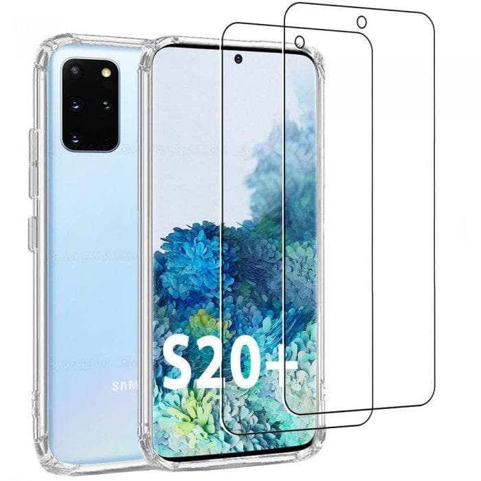 Case Galaxy S20+ and 2 protective screens - Silicone - Transparent