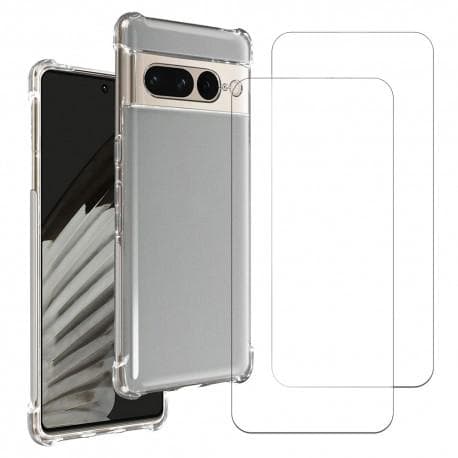 Case Google Pixel 7 and 2 protective screens - TPU - Transparent