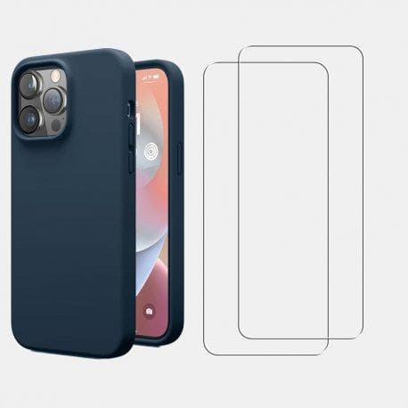 Case iPhone 14 Pro Max and 2 protective screens - TPU - Blue