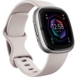Smart Watch Fitbit HR GPS Sense 2, Lunar White/Platinum - Grey