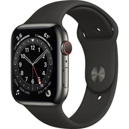 Apple Watch Series 6 (2020) GPS + Cellular 40 mm - Stainless steel Graphite - Sport band Black