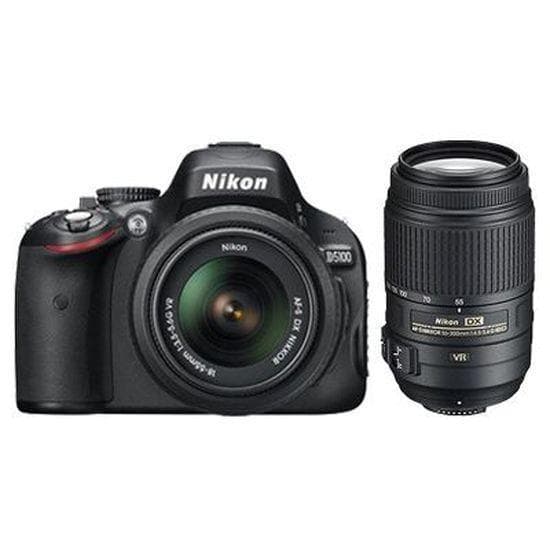 Reflex D5000 - Black + Nikon AF-S Nikkor DX VR 18-55mm f/3.5-5.6 VR + AF-S Nikkor DX 55-200mm f/4-5.6G ED VR f/3.5-5.6 + f/4-5.6