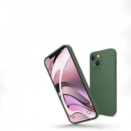 Case iPhone 13 mini and 2 protective screens - Silicone - Green