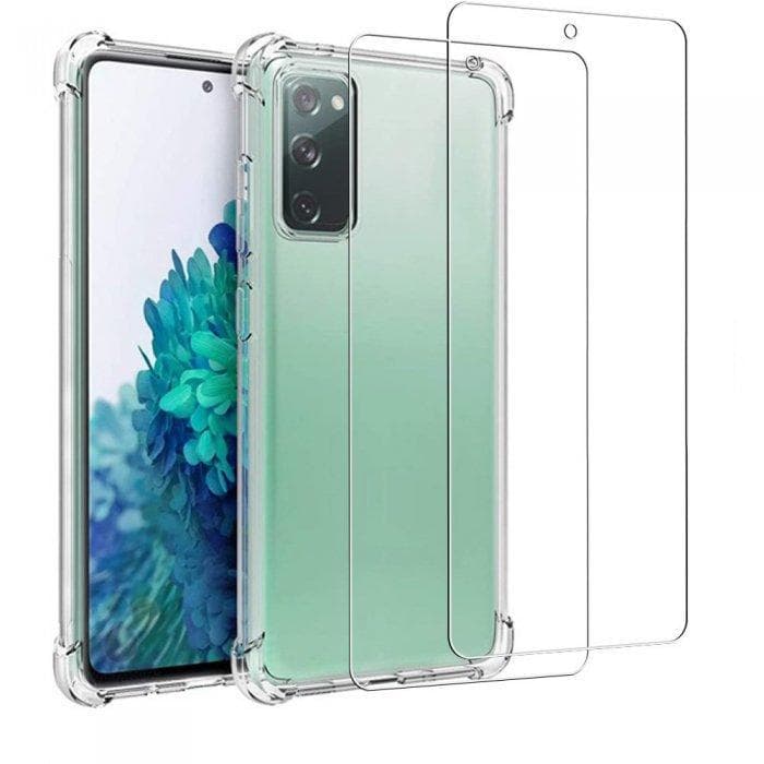 Case Galaxy S20 FE and 2 protective screens - TPU - Transparent