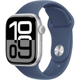 Apple Watch Series 10 (2024) GPS + Cellular 42 mm - Aluminium Silver - Sport band Blue